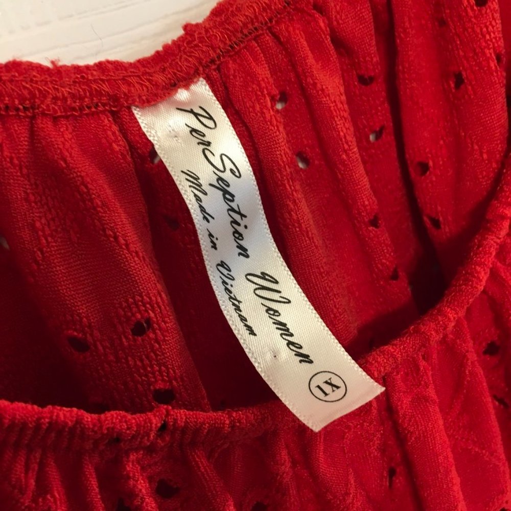 Perceptions Ruffle Blouse Burnt Orange - Picture 3 of 5